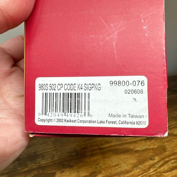 Kwikset ULTRAMAX Signature Deadbolt 99800-076 980S CP CODE K4 SIGPKG - Picture 6 of 6